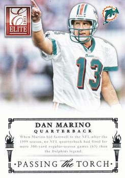 2013 Panini Elite - Passing the Torch Silver #1 Dan Marino / Peyton Manning Front