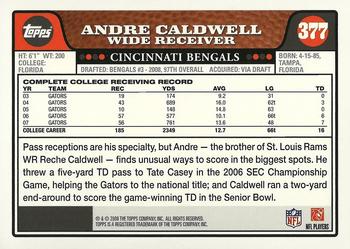 2008 Topps #377 Andre Caldwell Back