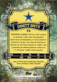 2013 Topps - Gridiron Legends #GL-ES Emmitt Smith Back