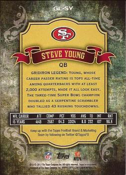 2013 Topps - Gridiron Legends #GL-SY Steve Young Back