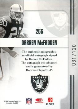 2008 Donruss Threads #266 Darren McFadden Back