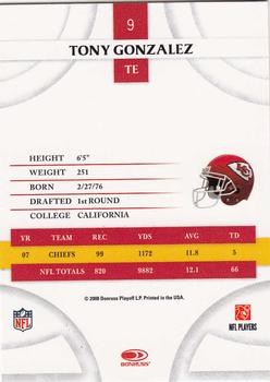 2008 Donruss Threads #9 Tony Gonzalez Back