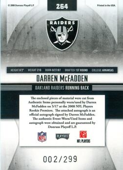 2008 Playoff Absolute Memorabilia #264 Darren McFadden Back