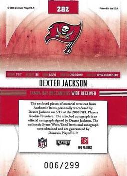 2008 Playoff Absolute Memorabilia #282 Dexter Jackson Back