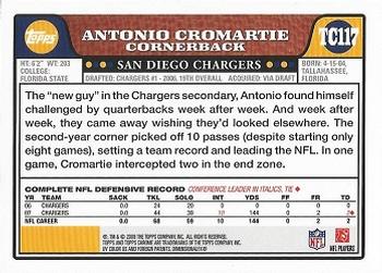 2008 Topps Chrome #TC117 Antonio Cromartie Back