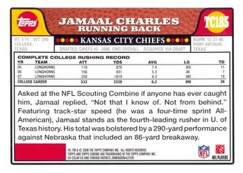 2008 Topps Chrome #TC185 Jamaal Charles Back