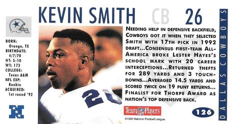 1992 GameDay #126 Kevin Smith Back
