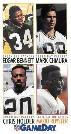 1992 GameDay #498 Edgar Bennett / Mark Chmura / Chris Holder / Mazio Royster Front