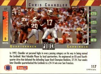 1993 Pro Set Power #117 Chris Chandler Back