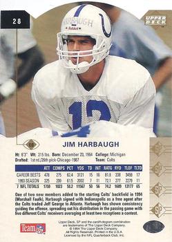 1994 SP - Die Cut #28 Jim Harbaugh Back