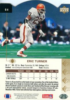 1994 SP - Die Cut #64 Eric Turner Back