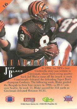 1995 Classic NFL Experience #16 Jeff Blake Back