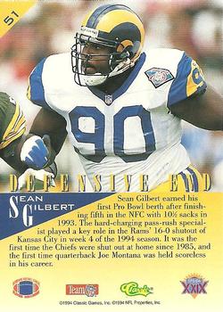1995 Classic NFL Experience #51 Sean Gilbert Back