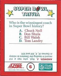 1990 Score - Magic Motion: Super Bowl Trivia #6 Super Bowl Trivia Back