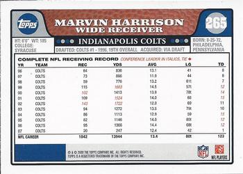 2008 Topps - Gold Foil #265 Marvin Harrison Back