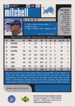 1998 UD Choice Previews #58 Scott Mitchell Back
