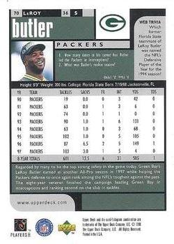 1998 UD Choice Previews #70 LeRoy Butler Back