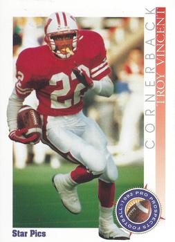 1992 Star Pics #22 Troy Vincent Front