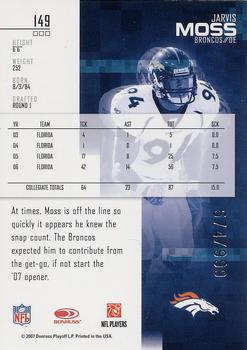 2007 Leaf Rookies & Stars #149 Jarvis Moss Back