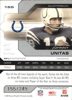 2007 Leaf Limited #155 Johnny Unitas Back