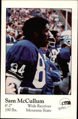 1980 Seattle Seahawks Police #1 Sam McCullum Front