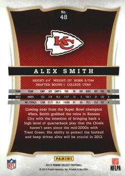 2013 Panini Select #48 Alex Smith Back