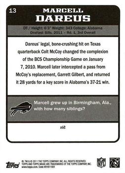 2011 Topps Magic Rookies #13 Marcell Dareus Back