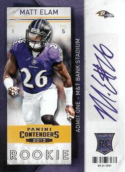 2013 Panini Contenders #165 Matt Elam Front