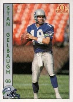 1992 Pacific Oroweat Seattle Seahawks #30 Stan Gelbaugh Front