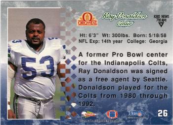 1993 Pacific Oroweat Seattle Seahawks #26 Ray Donaldson Back