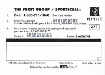 1996 Sportscall Phone Cards #271 Dixon Edwards Back