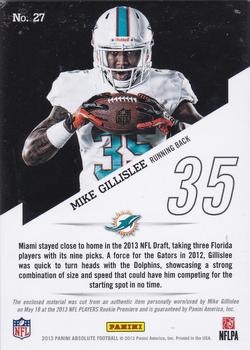 2013 Panini Absolute - Leather and Laces Football #27 Mike Gillislee Back