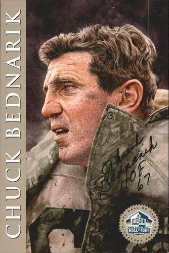 1998 Ron Mix HOF Autographs - Platinum #NNO Chuck Bednarik Front