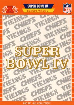 1989 Pro Set - Super Bowl NFL Collectibles #IV Super Bowl IV Front