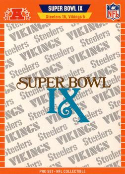 1989 Pro Set - Super Bowl NFL Collectibles #IX Super Bowl IX Front
