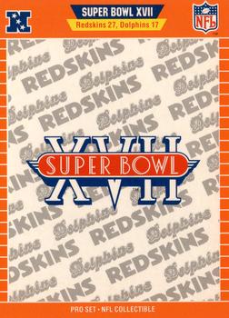 1989 Pro Set - Super Bowl NFL Collectibles #XVII Super Bowl XVII Front