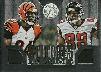 2013 Panini Totally Certified - Stitches in Time #30 Jermaine Gresham / Tony Gonzalez Front