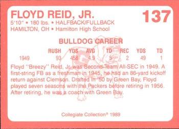 1989 Collegiate Collection Georgia Bulldogs (200) #137 Floyd Reid, Jr. Back