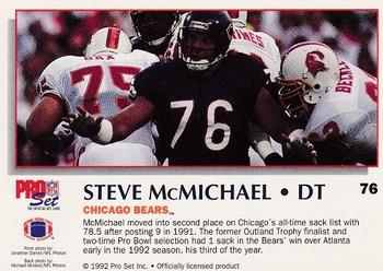 1992 Pro Set Power #76 Steve McMichael Back