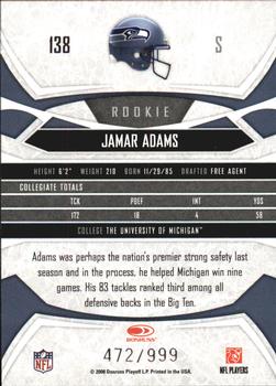 2008 Donruss Gridiron Gear #138 Jamar Adams Back