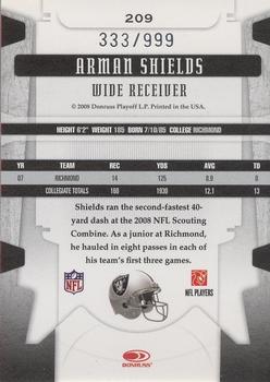 2008 Leaf Limited #209 Arman Shields Back