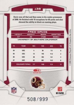 2008 Leaf Rookies & Stars Longevity #138 Fred Davis Back