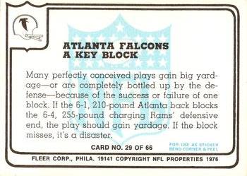 1976 Fleer Team Action #29 A Key Block Back