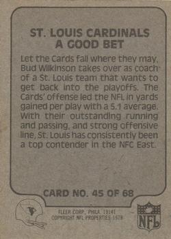 1978 Fleer Team Action #45 A Good Bet Back