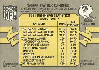 1982 Fleer Team Action #54 Ring Around the Running Back Back