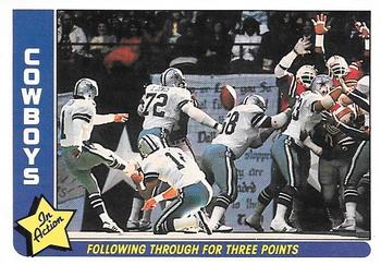 1985 Fleer Team Action #18 Following Through for Three Points Front