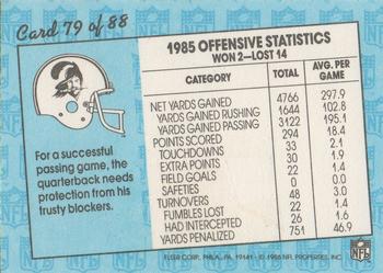 1986 Fleer Team Action #79 Protecting Quarterback at All Costs Back