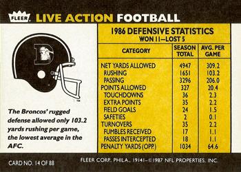 1987 Fleer Team Action #14 Broncos' Busters Back