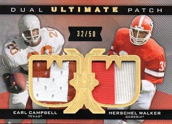 2013 Upper Deck Ultimate Collection - Ultimate Dual Patch #UJ2-CW Earl Campbell / Herschel Walker Front