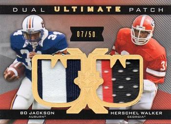 2013 Upper Deck Ultimate Collection - Ultimate Dual Patch #UJ2-WJ Bo Jackson / Herschel Walker Front